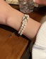 Fashion White Geometric Pearl Beaded Panel Bracelet
