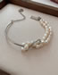 Fashion White Geometric Pearl Beaded Panel Bracelet