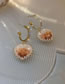 Fashion Gold Copper Diamond Crystal Heart C Shape Stud Earrings