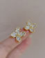 Fashion Gold Color Alloy Diamond Flower Stud Earrings