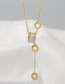 Fashion Gold Color Bronze Zirconium Cylinder Ring Necklace