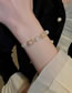 Fashion Gold Color Mermaid Pearl-set Square Zirconia Pull-out Bracelet