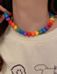 Fashion Color Acrylic Heart Beaded Necklace