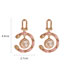 Fashion Pink Alloy Leather C-shaped Pearl Stud Earrings