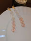 Fashion Pink Geometric Crystal Tassel Earrings