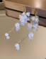 Fashion White Crystal Orchid Flower Pearl Tassel Drop Earrings
