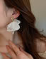 Fashion White Mesh Petal Stud Earrings With Diamonds