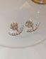 Fashion Gold Color Copper Diamond Flower Stud Earrings