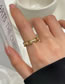 Fashion Gold Color Bronze Zirconium Chain Open Ring