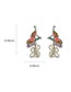 Fashion Color Rice Beaded Braided Butterfly Tassel Earrings