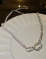 Fashion Silver Alloy Diamond Panel Chain Necklace