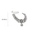 Fashion Silver Alloy Diamond Drop Pearl Flower Necklace