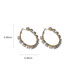 Fashion Gold Color Brass Diamond Round Earrings