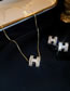 Fashion Necklace - Gold Color Bronze Zirconium Alphabet Necklace