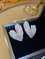 Fashion Pink Geometric Crystal Heart Stud Earrings