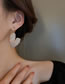 Fashion Pink Geometric Crystal Heart Stud Earrings