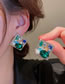 Fashion Square Copper Diamond Geometric Square Stud Earrings