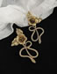 Fashion Gold Color Alloy Flower Snake Stud Earrings