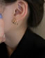 Fashion Zircon (real Gold Color Plating) Alloy Set Zirconium Geometric M-shaped Stud Earrings