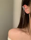 Fashion Silver Color - Right Ear (single) Alloy Diamond Pleated Butterfly Chain Ear Cuffs