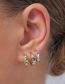 Fashion Color Metal Diamond Geometric Earrings Set