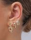 Fashion Gold Color Metal Diamond Geometric Earrings Set