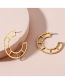 Fashion Gold Color Metal Geometric C-shaped Stud Earrings