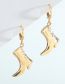 Fashion Gold Color Metal Boot Earrings