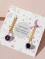 Fashion Purple Amethyst V Chain Earrings