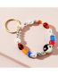 Fashion Color Geometric Beaded Yin Yang Bracelet Keychain