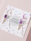 Fashion Purple Amethyst Long Chain Earrings