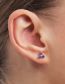 Fashion Purple Brass Inset Zirconium Triangle Stud Earrings
