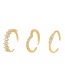 Fashion Gold-3 Copper Set Zircon Geometric Ring