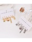 Fashion Gold 6-piece Set Of Copper Inlaid Zircon Pentagram Letter Earrings