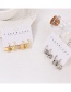 Fashion Gold Set Of 4 Brass-inlaid Zircon Alphabet Lock Earrings