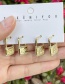 Fashion Silver Set Of 4 Brass-inlaid Zircon Alphabet Lock Earrings