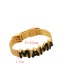 Fashion Gold-2 Bronze Zircon Drip Letter Mom Titanium Steel Bracelet