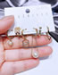Fashion Gold Color Bronze Zirconium Geometric Alphabet Pearl Earrings Set