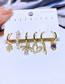 Fashion Gold Color Bronze Zirconium Heart Bear Bow Earrings Set