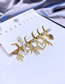 Fashion Gold Color Bronze Zirconium Heart Bear Bow Earrings Set