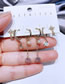 Fashion Gold Color Brass Gold Plated Zirconium Lock Star Earrings Set