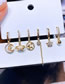 Fashion Gold Color Brass Gold Plated Zircon Moon Earring Set