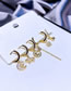 Fashion Gold Color Brass Gold Plated Zircon Moon Earring Set