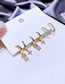 Fashion Gold Color Bronze Zirconium Star Bear Lightning Earrings Set