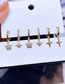 Fashion Gold Color Brass And Zirconium Star Earrings Set