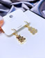 Fashion Gold Color Copper Diamond Asymmetric Bear Earrings