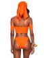 Fashion Orange Polyester Printed Split Swimsuit