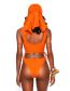 Fashion Orange Polyester Printed Split Swimsuit