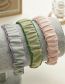 Fashion Overlapping Green Hair Tie Over-the-edge Two-tone Fabric Pleated Headband