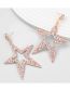 Fashion Pink Alloy Diamond Openwork Pentagram Stud Earrings